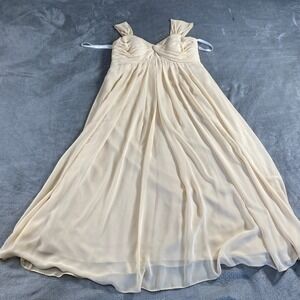 Azazie Dress Womens A16 Champagne Kaitlynn Empire Convertible Wedding Bridesmaid